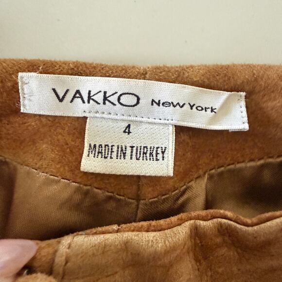 90s Vintage VAKKO Brown Patinated Suede Boot Cut Pants | Size 4 - Picture 5 of 5